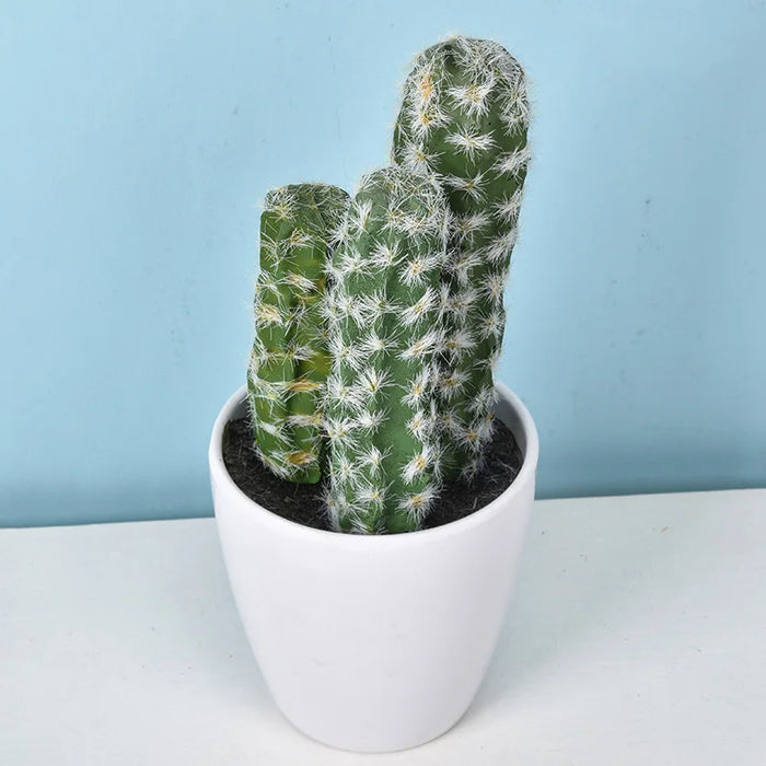 Mini Fake Plastic Cactus Bonsai – Realistic Artificial Succulent Plant for Home, Office, Living Room, and Desk Decor (No Pot)