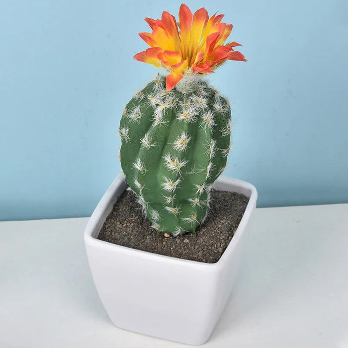 Mini Fake Plastic Cactus Bonsai – Realistic Artificial Succulent Plant for Home, Office, Living Room, and Desk Decor (No Pot)