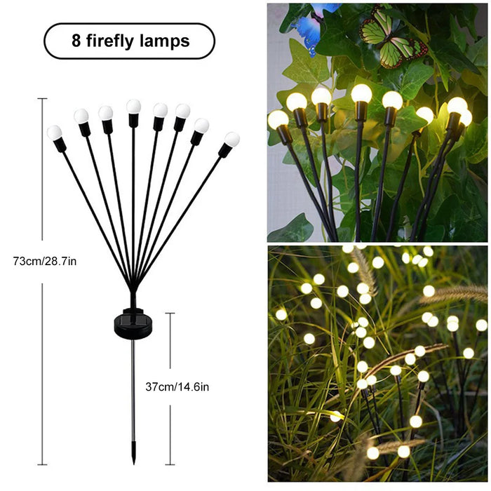 8/10 LED Solar Firefly Lights – Outdoor Garden Decoration, Waterproof Landscape Lights for Lawn, Balcony, and Country House