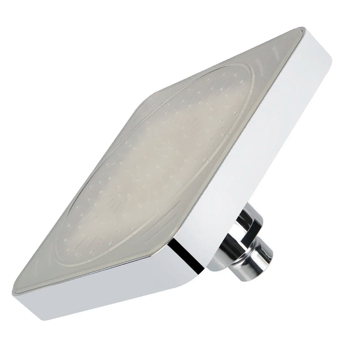 LED Rainfall Shower Head – Ultra-Quiet 7 Colors Gradual Changing with Temperature Sensor, Square Fixed Showerhead for Modern Bathrooms