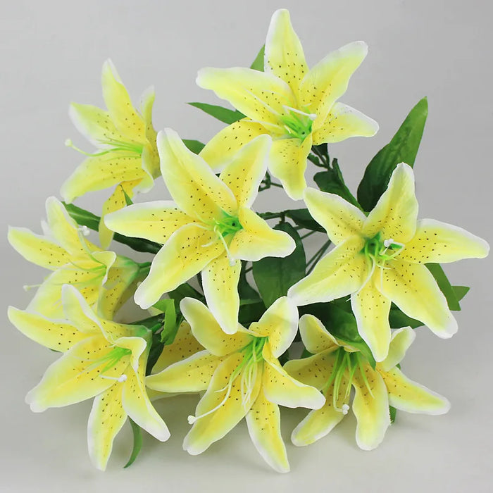 10 Heads Artificial Lily Flower Bouquet – Multicolor Faux Bridal Flowers for Weddings, Parties, and Home Decor – Perfect for Floral Arrangements