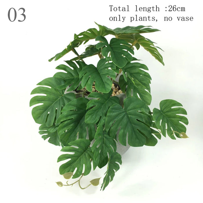 Artificial Turtle Back Leaf Vine – Realistic Rattan Potted Ornament for Home, Wedding, and Garden Decor