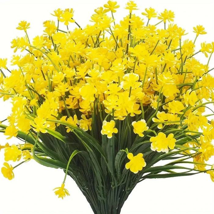 12 Bundles Artificial Flowers – Outdoor UV Resistant Fake Flowers, Premium Oxidation-Resistant Floral Decor for Garden, Balcony, Patio & Party