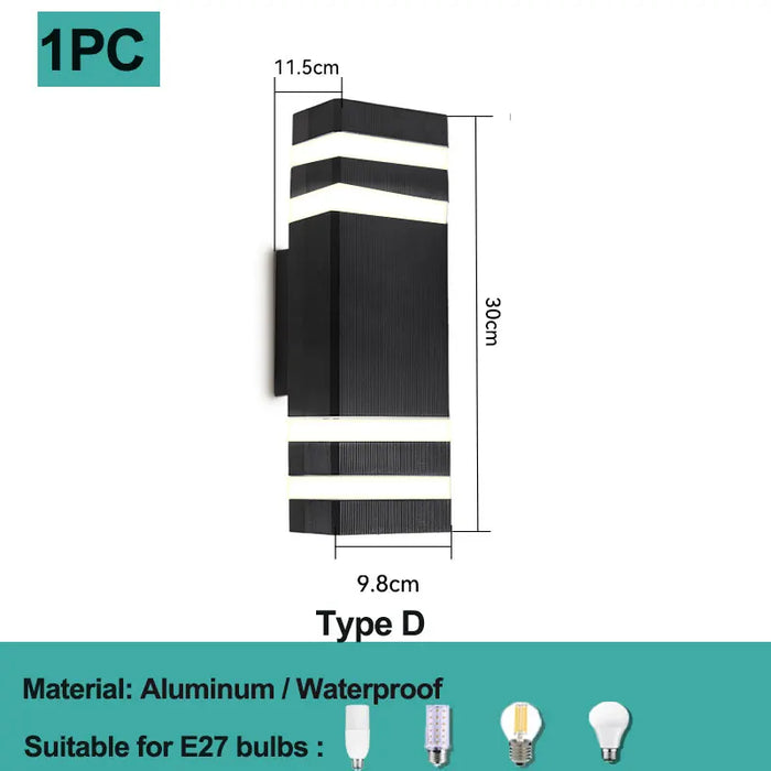 Double Head LED Wall Light – Waterproof E27 Wall Lamp for Indoor and Outdoor Use, Modern Up and Down Light for Living Room, Stairs, Porch, or Entryway (Warm/Cool White, IP65)