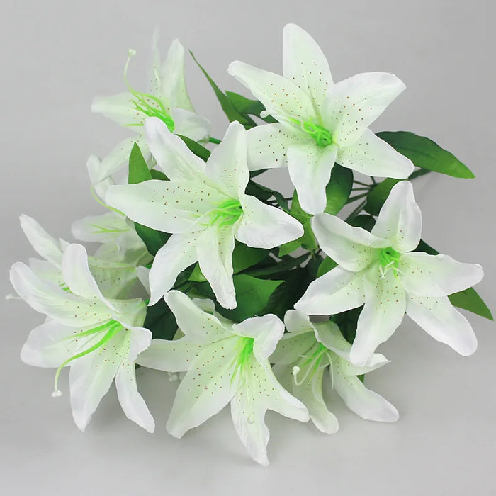 10 Heads Artificial Lily Flower Bouquet – Multicolor Faux Bridal Flowers for Weddings, Parties, and Home Decor – Perfect for Floral Arrangements