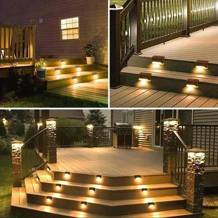 Solar Deck Lights – 12-Pack Waterproof LED Outdoor Step Lights for Railing, Stairs, Pathway, Yard, Patio, and Fence