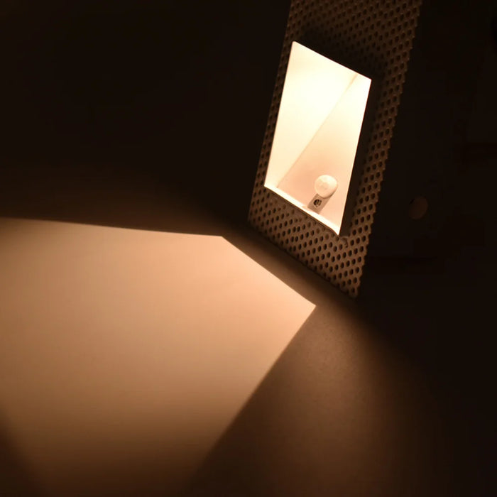 LED Embedded Wall Lamp with PIR Motion Sensor – 3W White & Black Staircase Footlight for Aisle, Corridor, and Home Lighting