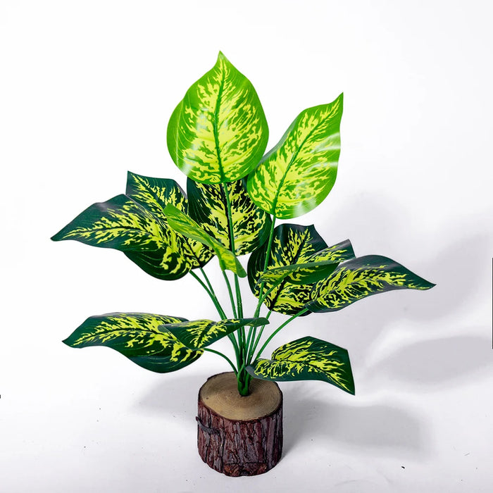Artificial Monstera Tree – 43cm Tropical Faux Palm Plant with Green Plastic Evergreen Leaves for Home, Garden & Party Décor