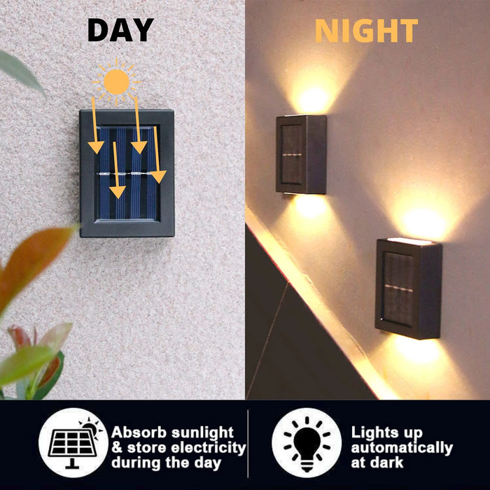 Solar Up Down Wall Lights – Waterproof Outdoor LED Wall Lamps with Light Sensor for Garden, Patio & Pathway