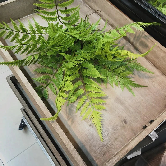 Artificial Persian Fern Plant – 7 Branches with 15 Green Leaves for Bedroom, Party, and Home Decoration