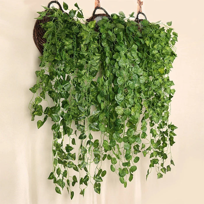 Artificial Green Vine Hanging Plant – Rattan Wall Decoration for Home, Garden, Wedding, and DIY Projects