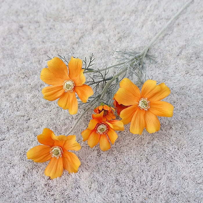 6-Head Artificial Cosmos Flowers – Silk Floral Home Decor for Living Room, Weddings, and Special Events