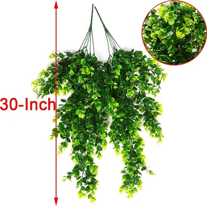 75cm Artificial Eucalyptus Hanging Vine – 5 Forks Rattan Greenery for Home, Office, Outdoor, and Wedding Decor