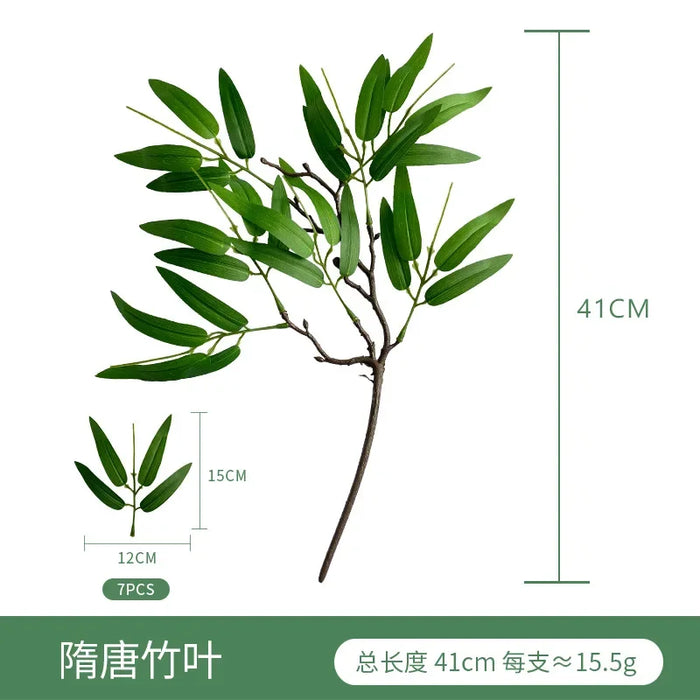 Artificial Eucalyptus Leaves and Apple Leaf Table Flower Arrangement – Realistic Green Faux Plants for Home, Office, and Bridal Shower Decor