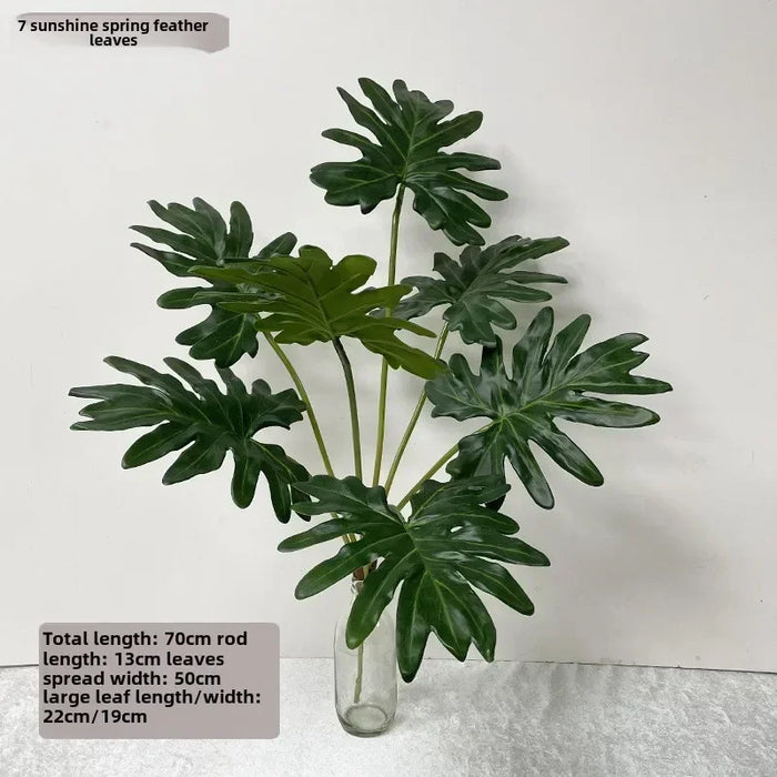 7-Pack Artificial Green Hand Plantain & Canna Leaves – High Simulation Silk Leaves for Landscaping, Flower Boxes, and Outdoor Decor