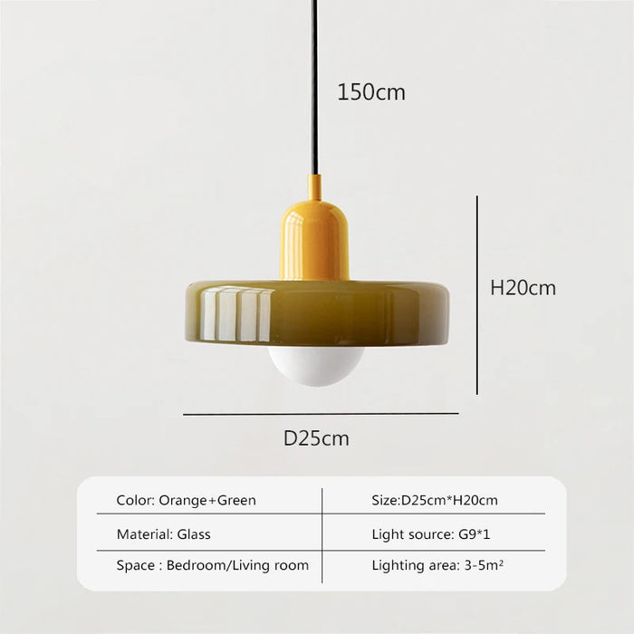 Modern Nordic Glass Pendant Light – Decorative Hanging Lamp for Living Room, Dining Room, Bedroom, and Study – LED Bulb Included