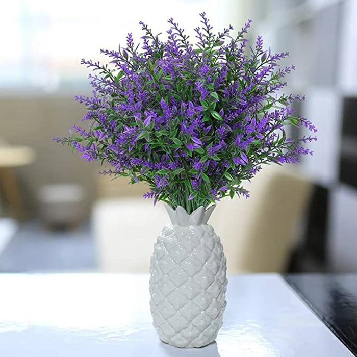 1PC Faux UV Resistant Artificial Lavender Flower - Plastic Outdoor Decor for Garden, Porch, Patio, and DIY Projects
