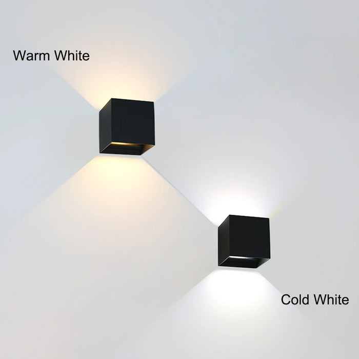 Modern Square LED Wall Lamp – IP65 Waterproof Up and Down Outdoor/Indoor Wall Light Fixture for Home, Porch, and Hallway