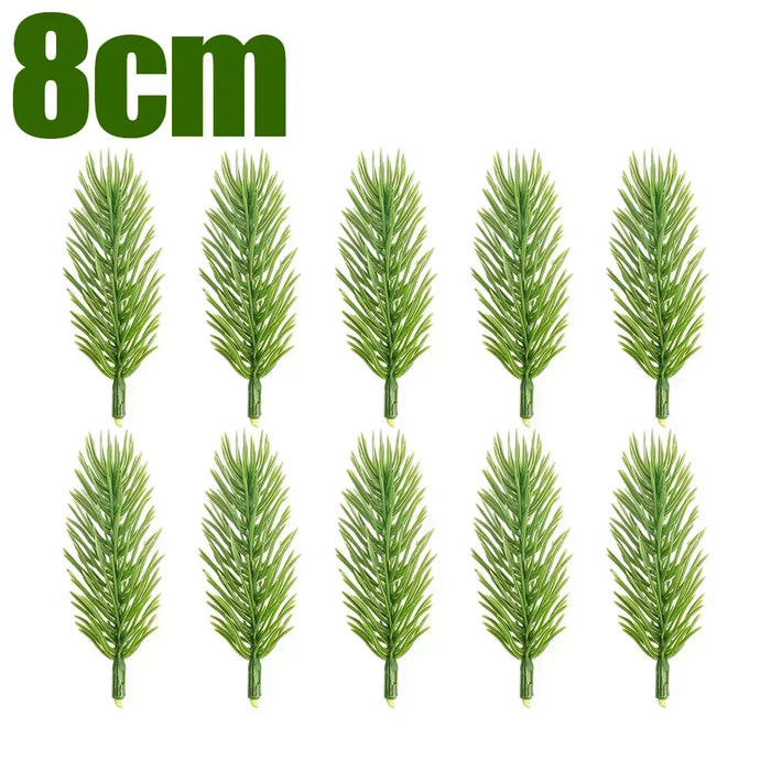 Artificial Pine Needles for Christmas Decoration – 6-12cm Green Fake Pine Branches for DIY Wreaths, Xmas Tree, & Ornaments