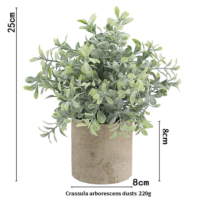 Artificial Eucalyptus Plant in Pot – Small Fake Bonsai for Home, Office, and Restaurant Desk Decoration