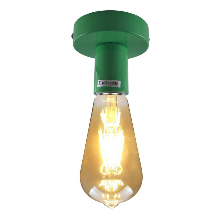 Vintage Bulb Holder | Bruce | E27 Lamp Base | Metal | Green