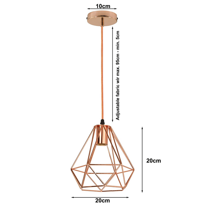 Industriële hanglamp | Walden | Kooilicht | Rosé goud | 1 manier