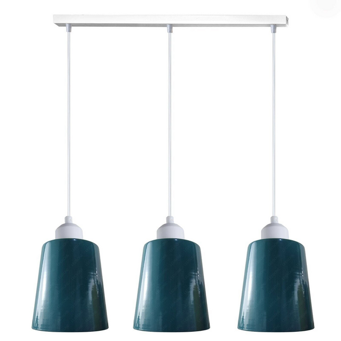 Moderne hanglamp | Sabrina | Metalen kap | Blauw | 3-weg