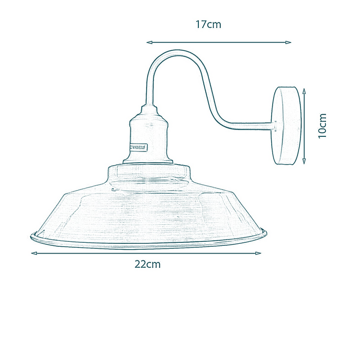 Industriële wandlamp | Greg | E27 Lampvoet | Satijn nikkel