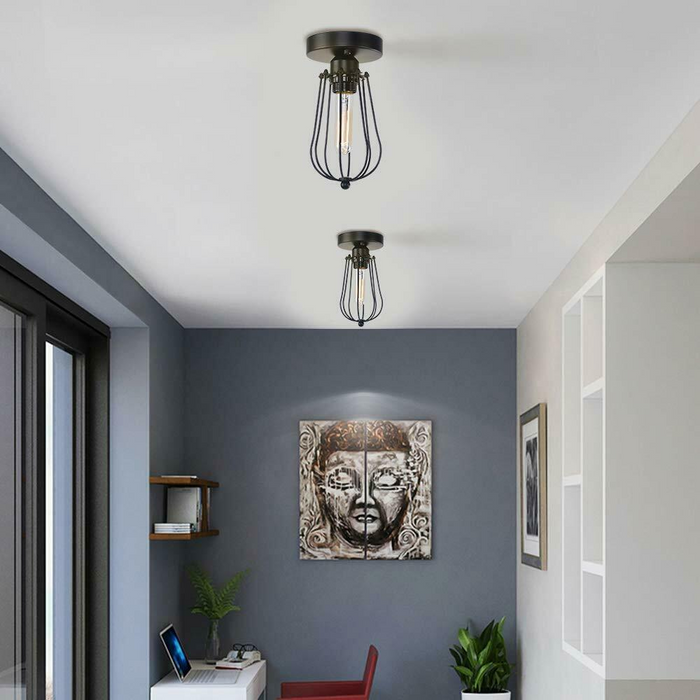 Kooi-plafondlamp | Bert | Industriële stijl | Zwart metaal