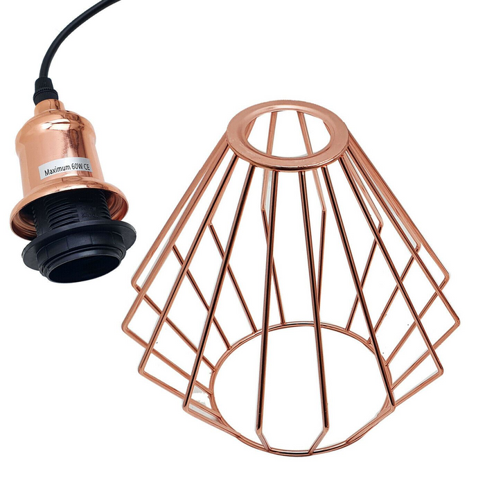 Vintage hanglamp | Mayra | Kooilicht | 1-weg | Rosé goud