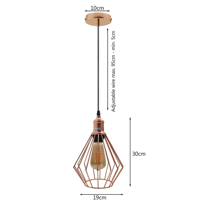 Vintage hanglamp | Mayra | Kooilicht | 1-weg | Rosé goud