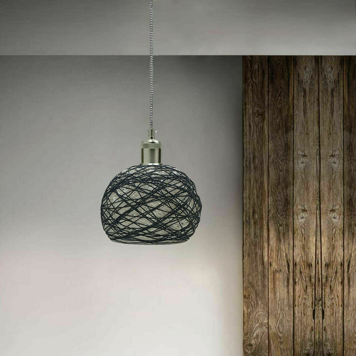 Rattan Pendant Light | Sasha | Vintage Style | 1 Way | Rustic Red