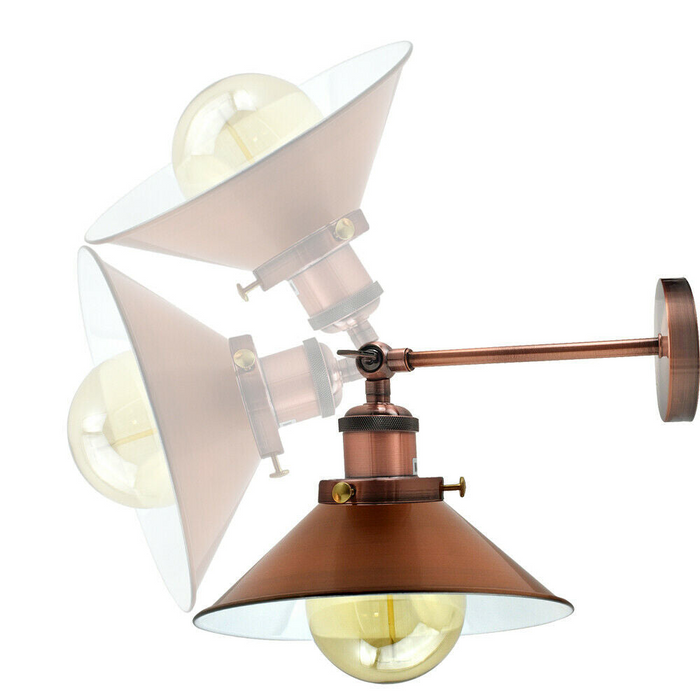 Vintage wandlamp | Jana | IJzeren Kegel | Koperkleurig