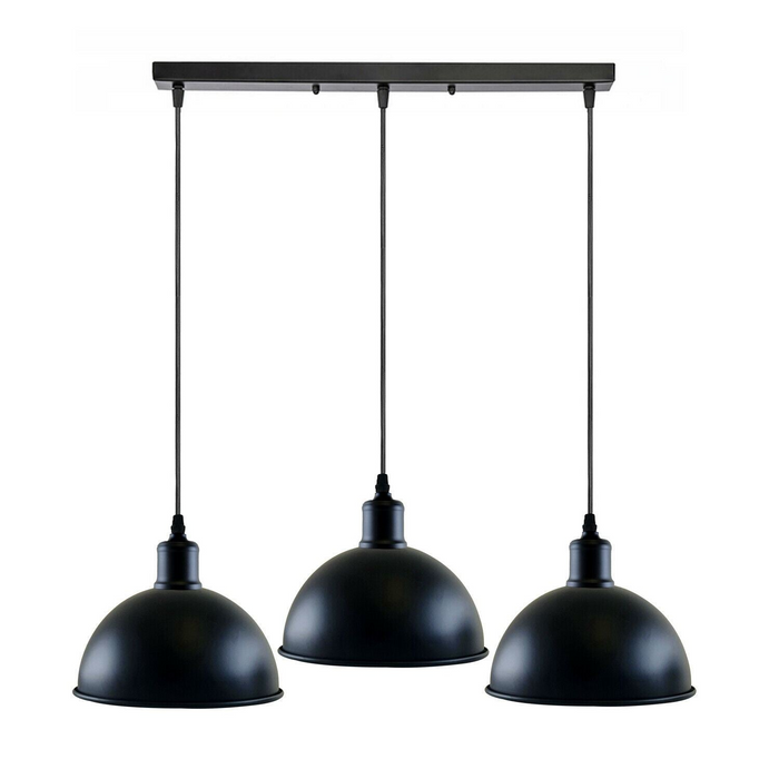 Moderne hanglamp | Winona | Metalen koepel | 3-weg | Zwart
