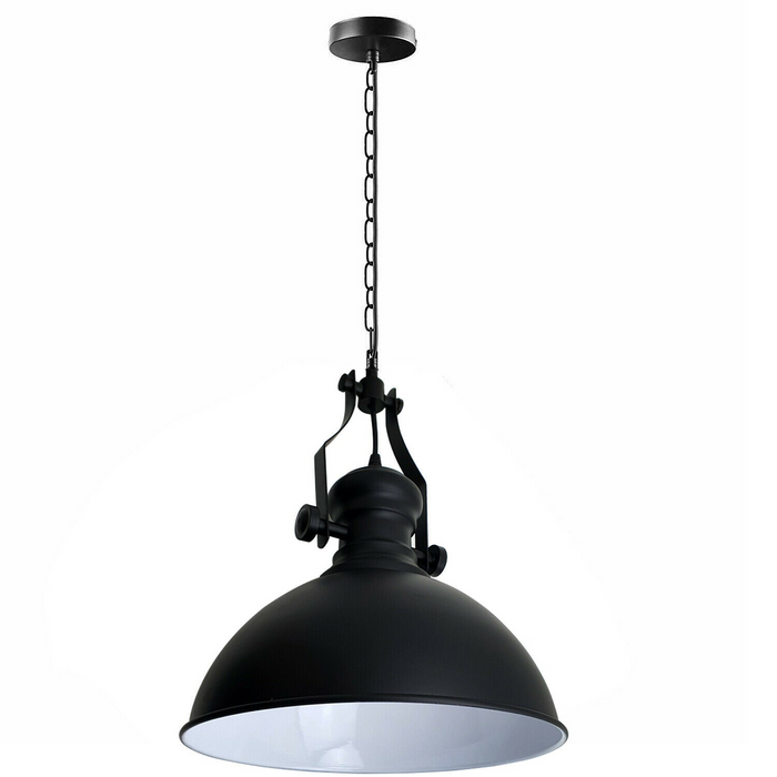 Industriële hanglamp | Colby | Metalen kap | 1-weg | Zwart