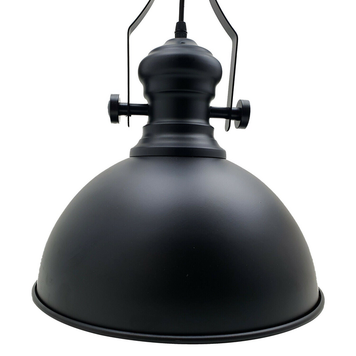 Industriële hanglamp | Colby | Metalen kap | 1-weg | Zwart