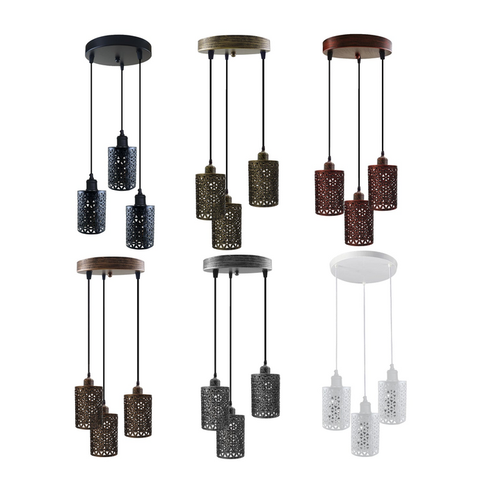 Vintage hanglamp | Ramón | Metalen kap | 3-weg