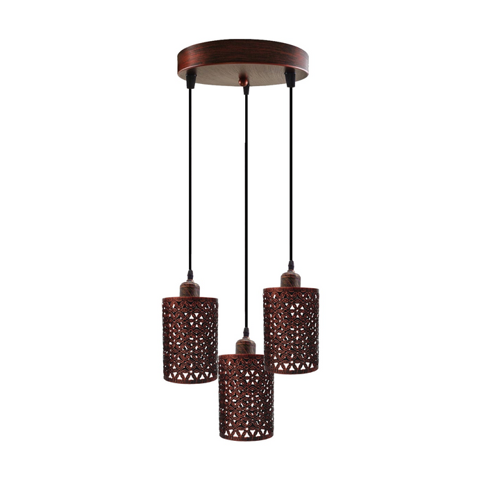 Vintage hanglamp | Ramón | Metalen kap | 3-weg