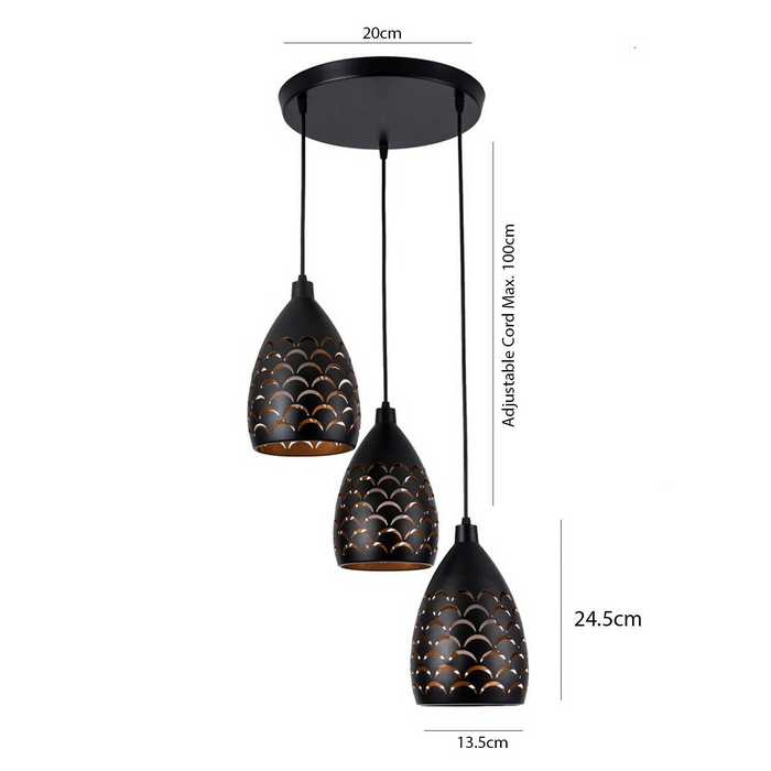 Moderne hanglamp | Marissa | Metalen kooi | Zwart