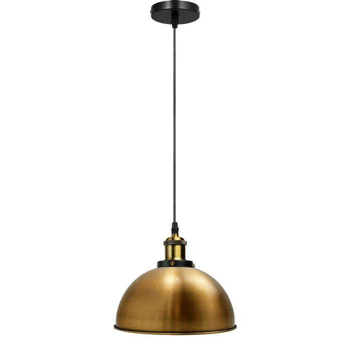 Vintage moderne plafondhanglamp met metalen koepelkap