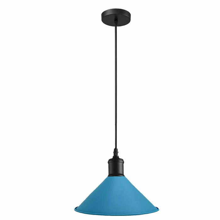 Vintage Pendant Light | Xio | Metal Cone | 1 Way | Blue Cone