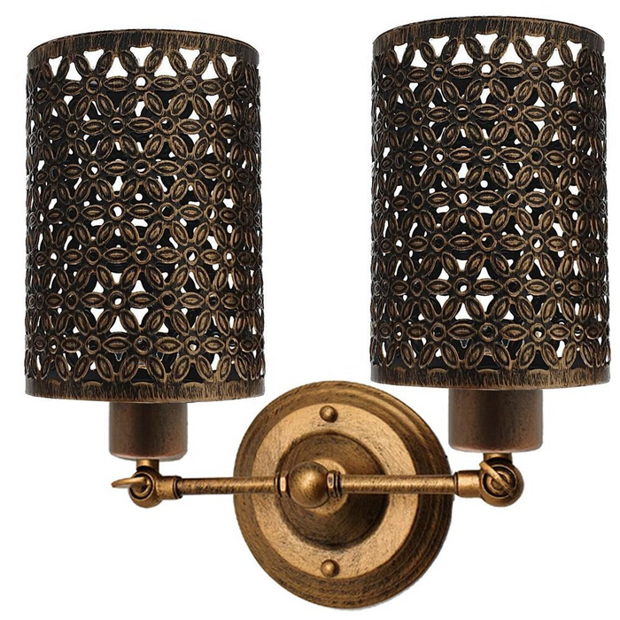 Vintage wandlamp | Hanna | Geborsteld koper | E27-lamp niet inbegrepen