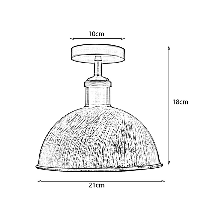 Moderne plafondlamp | Tsjaad | Metalen koepel | Rustiek rood