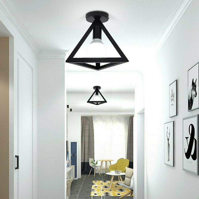 Moderne plafondlamp | Dirk | Geometrische vorm | Zwart metaal