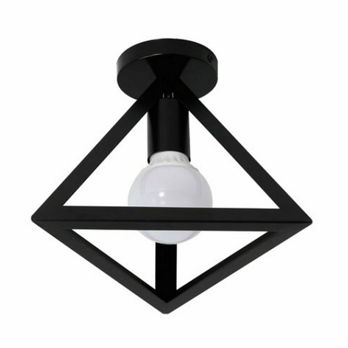 Modern Flush Ceiling Light | Dirk | Geometric Shape | Black Metal
