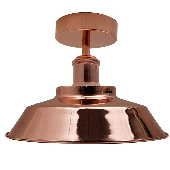 Industriële plafondlamp | Kol | Metalen kap | Rosé goud