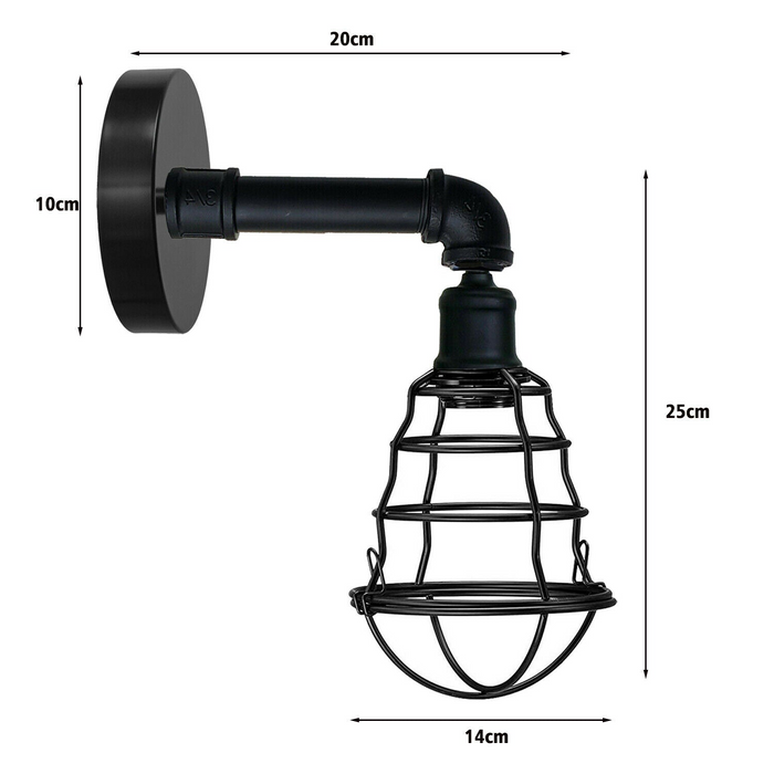 Industriële wandlamp | Iris | Pijpverlichting | Zwart