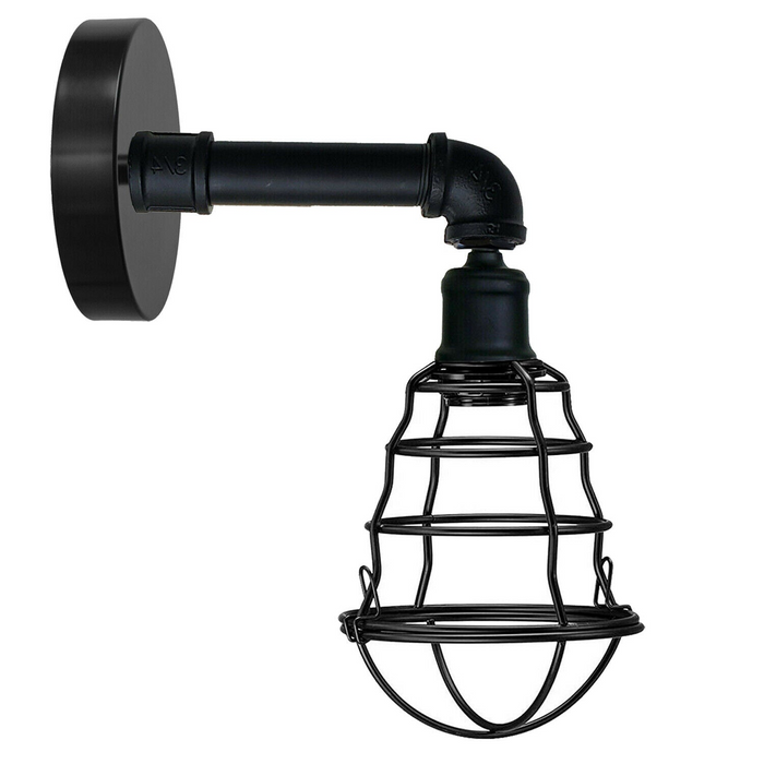 Industriële wandlamp | Iris | Pijpverlichting | Zwart