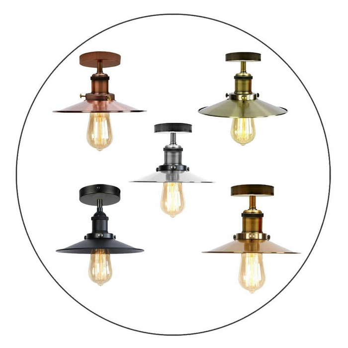 Industriële plafondlamp | Gary | Metalen kap | Verschillende kleuren