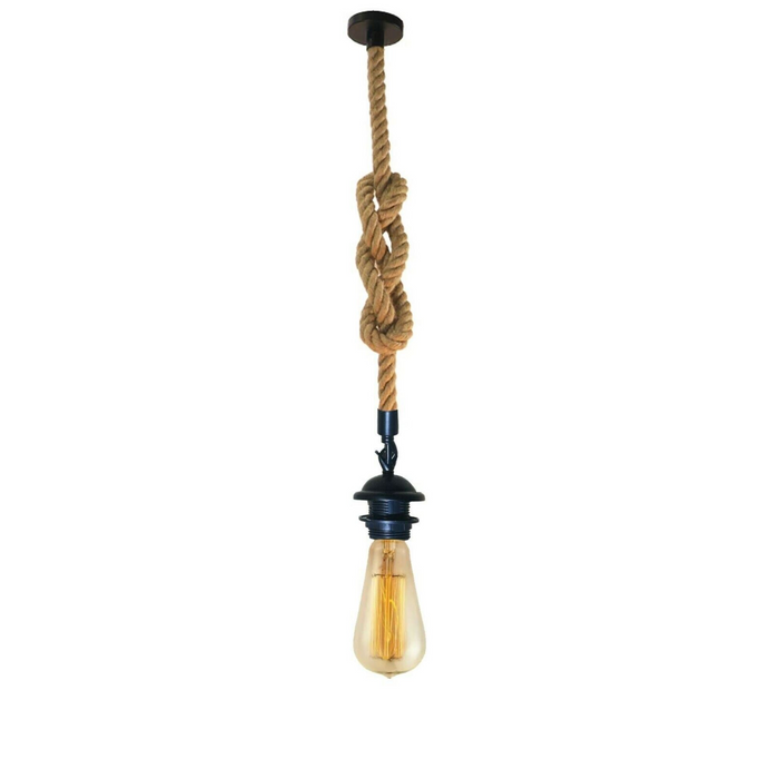 Vintage hanglamp | Een | Lamphouder | 1-weg | Henneptouw